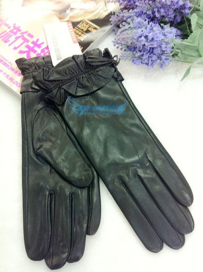 Suede genuine leather gloves women fashion sheepskin genuine leather gloves repair thermal winter leather gloves