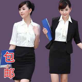 Suit skirt women's short-sleeve professional set bank uniform work wear