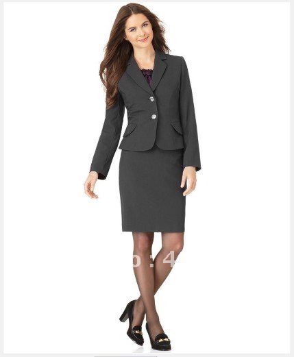 Suits  Womens Suits  Women Clothing  Tailor Suit  Long Sleeve  Jacket & Pencil Skirt   Black Women Suit  708