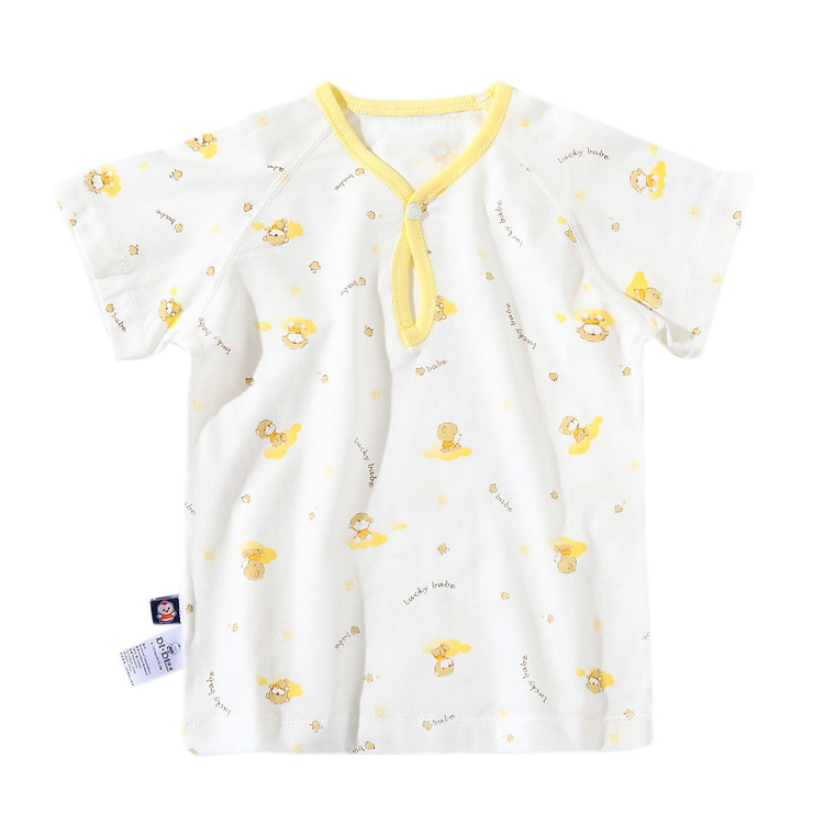 Summer 100% cotton baby underwear bear baby short-sleeve ecgii top t-shirt