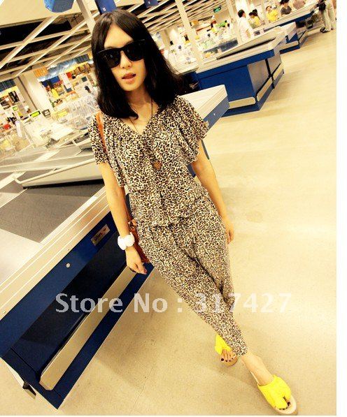 Summer 2012 new was thin leopard one-piece pants jumpsuit Harlan piece pants