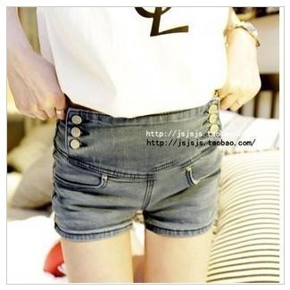 Summer 2012 thin double breasted slim hip jeans shorts pants