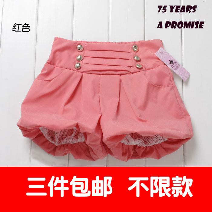 Summer 2012 women's sweet button elastic trousers bloomers shorts 5