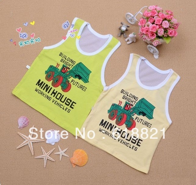 Summer 2013 new design baby kids boy and girls cartoon vest clothes Cheap and Good goods