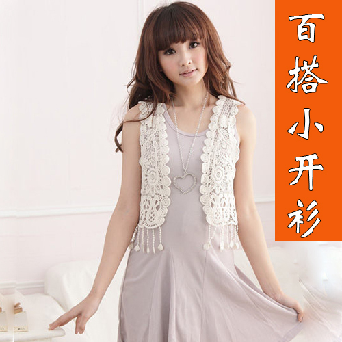 Summer all-match cutout crochet small cape crotch bohemia tassel small shrug cardigan female k48