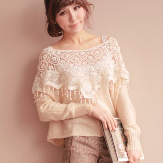 Summer all-match cutout pullover sweet small cape shirt waistcoat female cape thin sweater