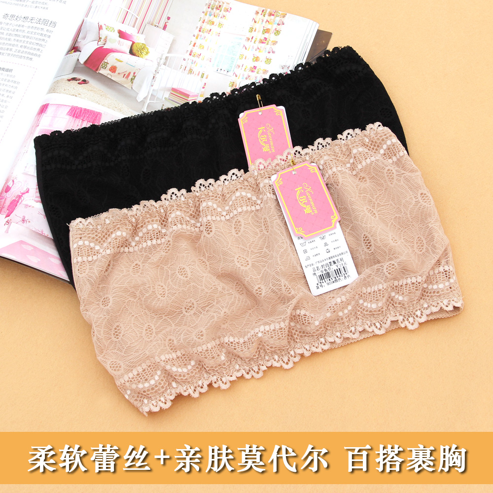 Summer all-match tube top double layer soft lace tube top skin-friendly Modal material excellent elastic