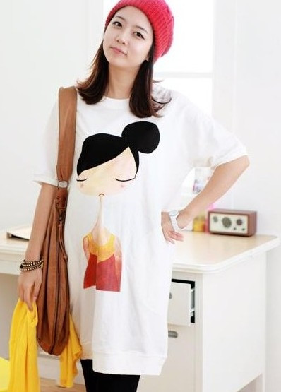 Summer all-match women's new arrival maternity clothing o-neck maternity t-shirt maternity top maternity dress