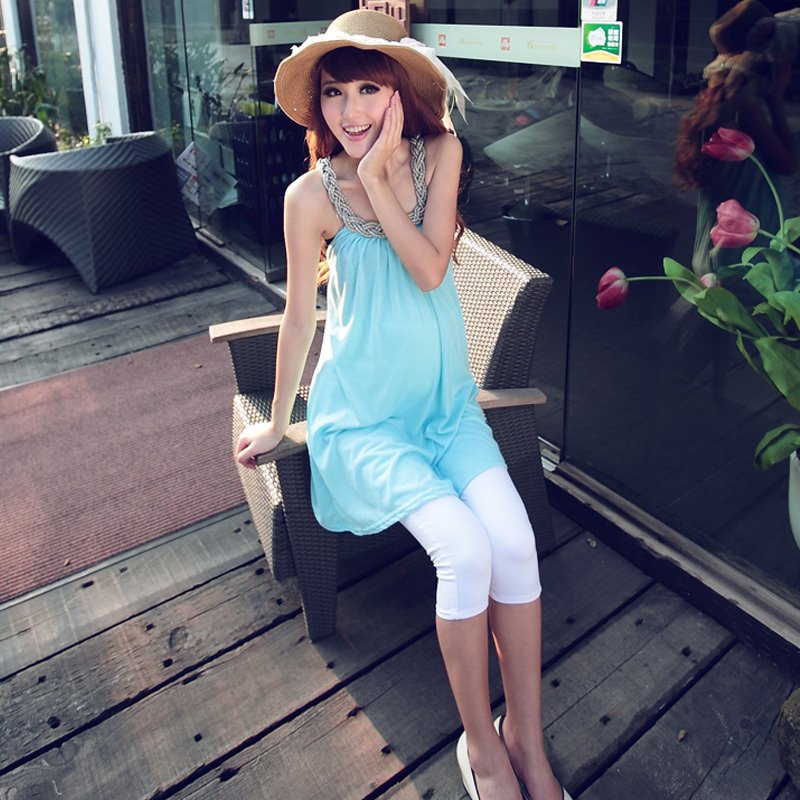 Summer andrinuo maternity clothing metal halter-neck sleeveless spaghetti strap top