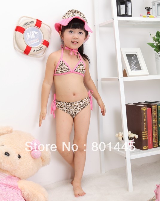 Summer Baby girl swimming suit bikini fashional leopard swimwear for 2~6T free shipping wholesale drop shipping