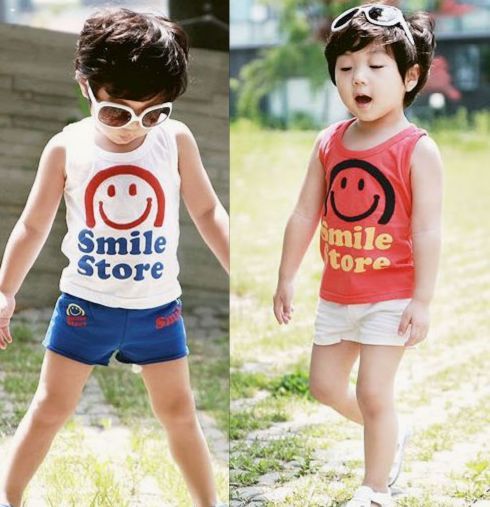 Summer boys clothing girls clothing baby child tank 100% cotton summer boy