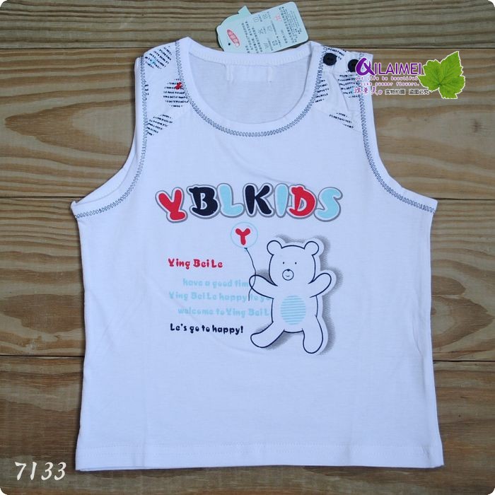 Summer boys clothing girls clothing baby vest sleeveless tt male child vest