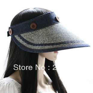 Summer c&s two-in-one strawhat women's portable folding big along the cap sunbonnet cap h174