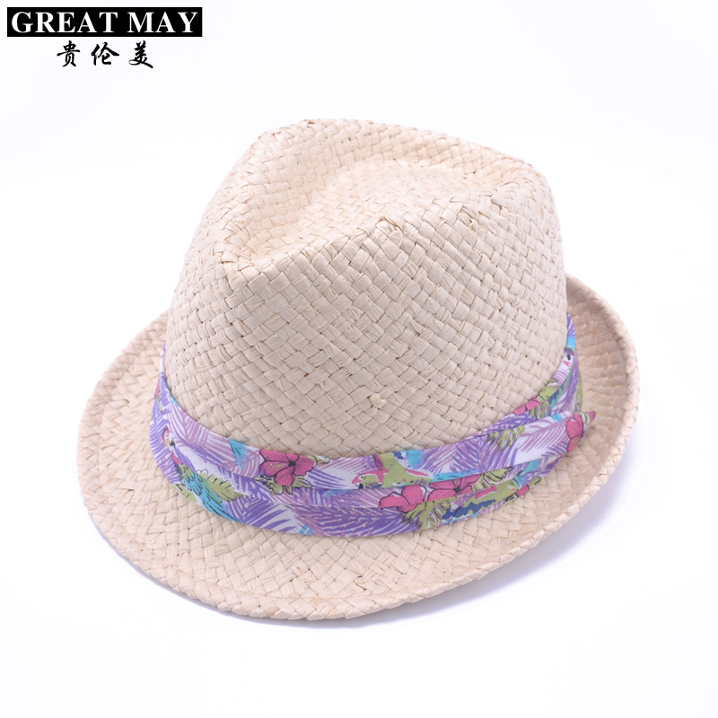 Summer casual straw braid hat sunscreen sun-shading jazz hat
