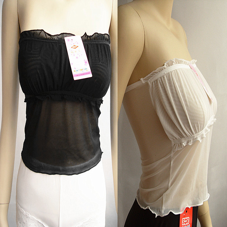 Summer chiffon tube top design underwear ruffle medium-long all-match fashion sexy tube top