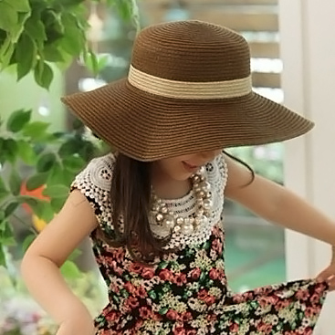 Summer child sun-shading hat male female child strawhat big along the cap sun hat beach sun hat a393