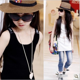 Summer child vest spaghetti strap top children's clothing female child child shirt knitted girl fashion thin