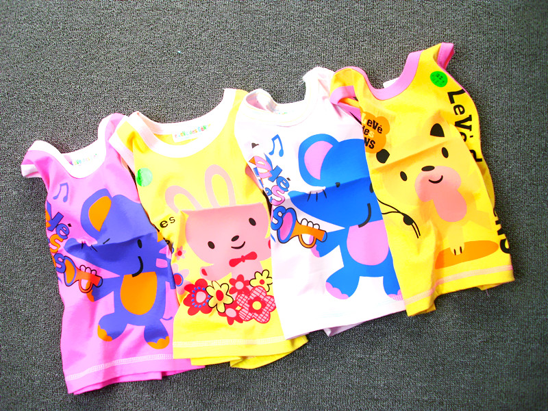 Summer children's clothing male child girls clothing 100% cotton short-sleeve vest sleeveless T-shirt baby vest