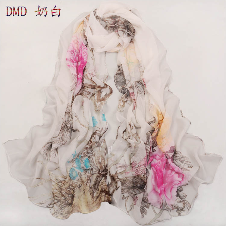 Summer color block decoration gradient chiffon  scarf  long d  women's all-match thin scarf