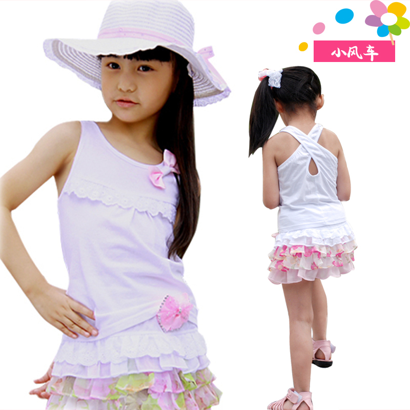 Summer cotton knitted 100% female child small vest children's clothing summer children's clothing 042601