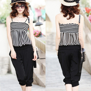 summer dress 2012 Stripe spaghetti strap  women jumpsuits for women