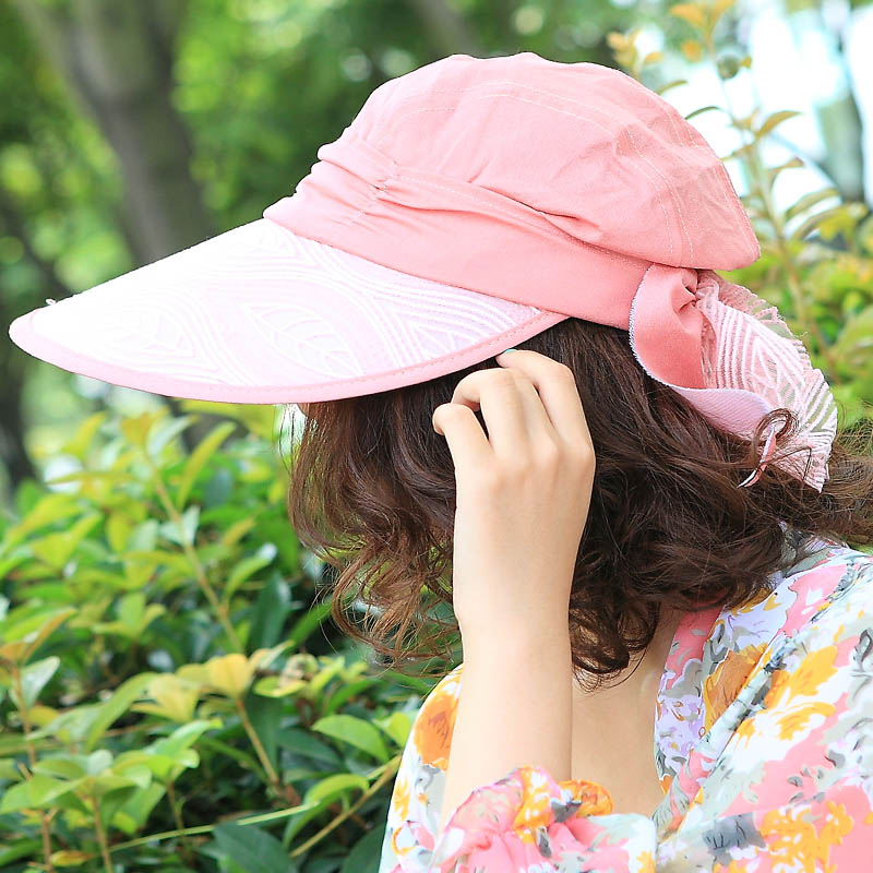 Summer dual casual visor leaf pattern large along the sunbonnet women's sun hat