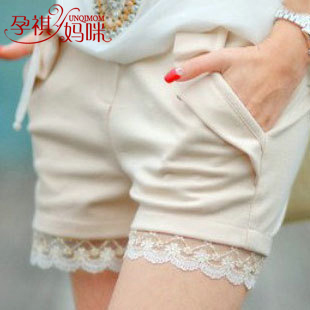 Summer fashion maternity clothing adjustable maternity shorts sweet lace 1225