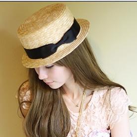 Summer flat strawhat casual cap bow fedoras straw hat