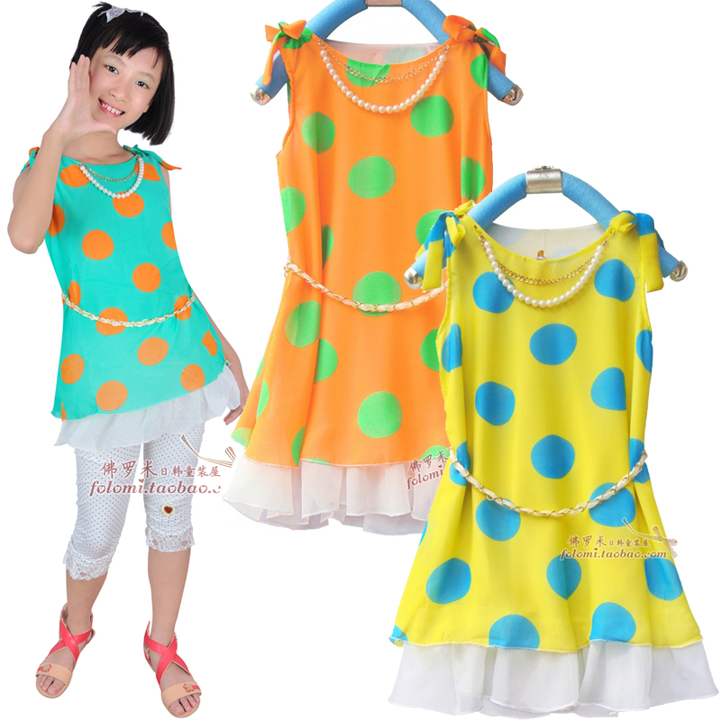Summer girls clothing female child spaghetti strap top chiffon shirt child baby sleeveless vest