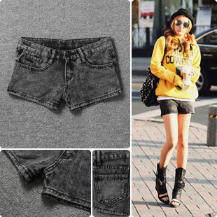 Summer grey shorts jeans female