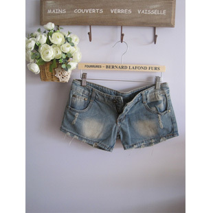 Summer hole fashionable casual loose plus size denim shorts mm shorts female trousers