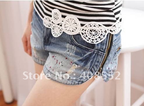 Summer Korean denim shorts series zipper decoration shorts shorts