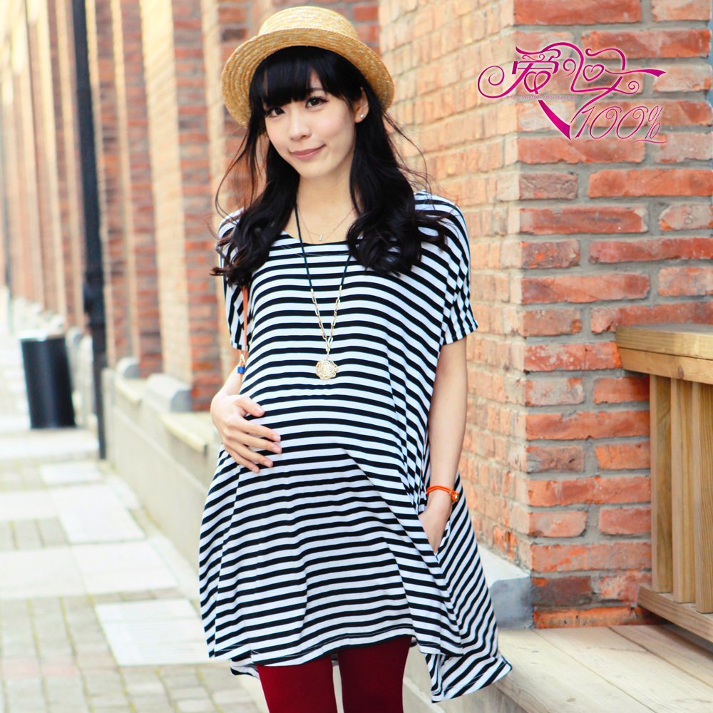Summer maternity clothing loose all-match long design maternity t-shirt navy style short-sleeve maternity dress xz7001