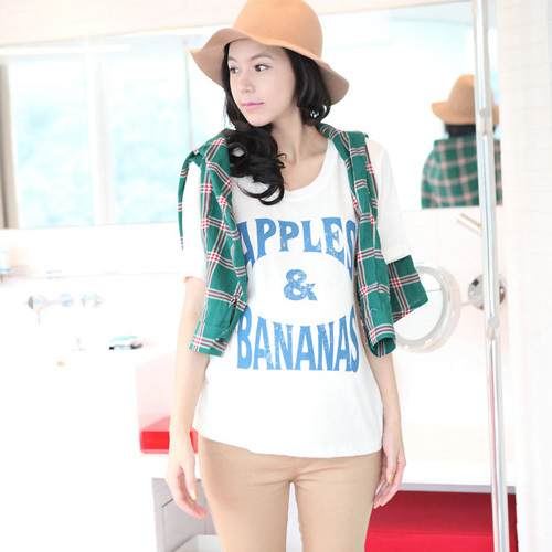 Summer maternity clothing maternity t-shirt blue letter short-sleeve top