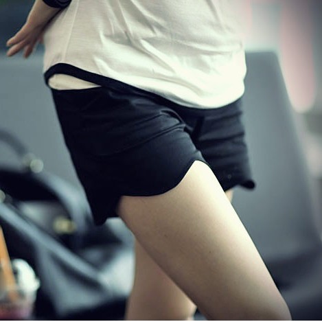 Summer maternity pants scalloped maternity shorts knee-length maternity pants