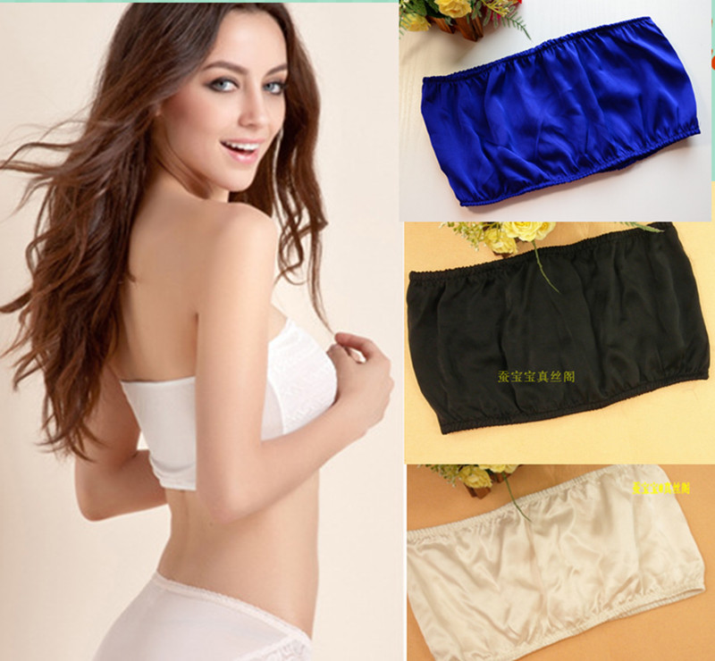summer mulberry silk female tube top around the chest underwear, silk touch,Care chest