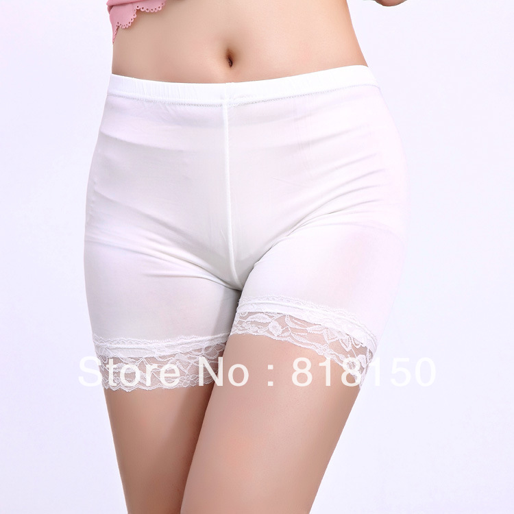 summer must-have super smooth ice silk three points exposed lace leggings pants safety prevention model body shorts hot pants