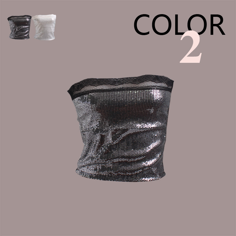 Summer new arrival 2012 best sex paillette lace tube top women's tube top bra