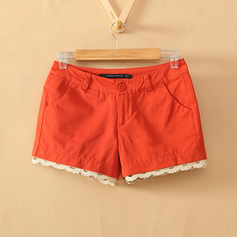 Summer new arrival 2012 women's casual loose laciness solid color all-match laciness tooling shorts