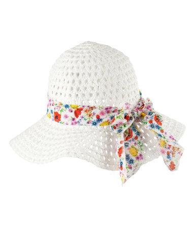 Summer new arrival fashion female child strawhat sun-shading bow ribbon white knitted hat
