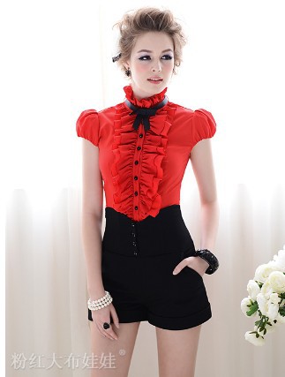 Summer New Arrival Pink Doll Style All Matching High Waist Short Pant Black Free Shipping S/M/L