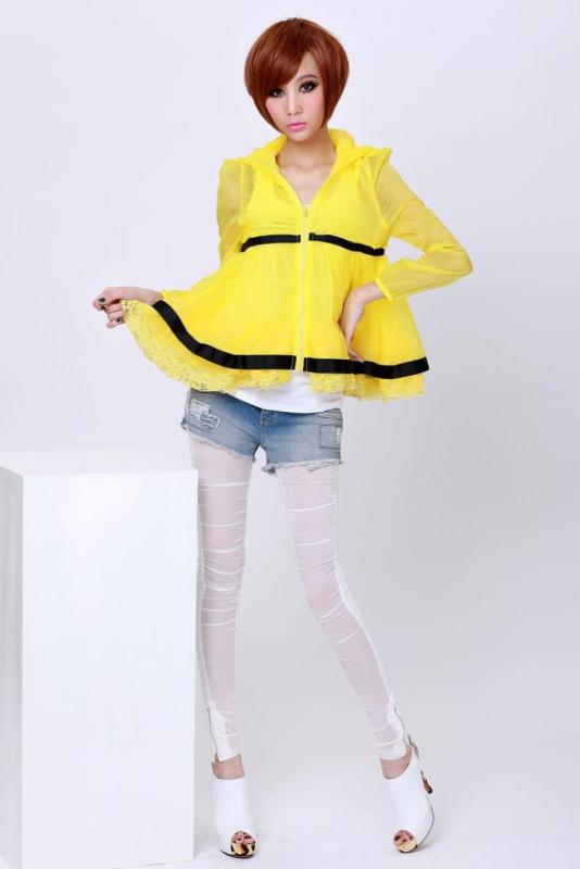 summer new Korean lace hem lace hem Wawa Shan sun protection clothing bb377