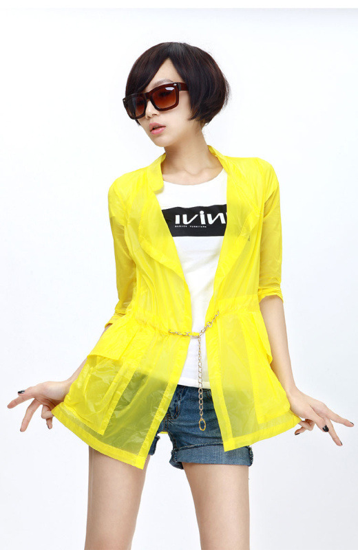 summer new Korean stand-collar waist cardigan sun protection clothing bb374