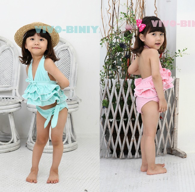 summer new sets fashion girl Rose design Girl's Bikini Swimwear