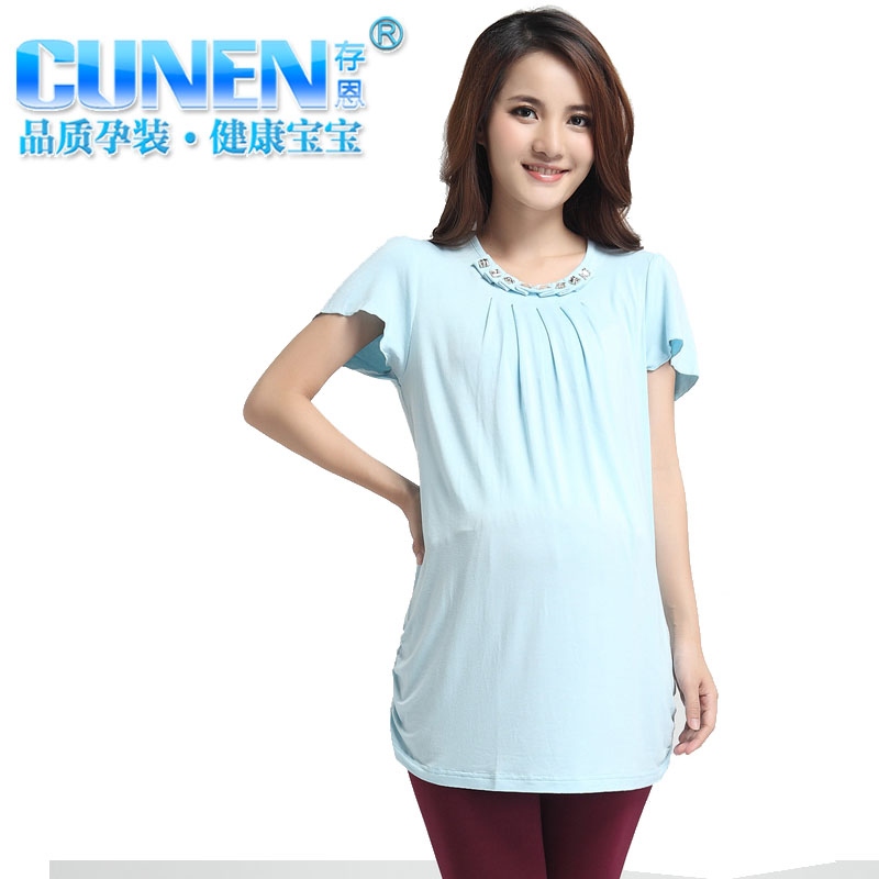 Summer o-neck short-sleeve maternity clothing plus size cotton top casual t-shirt s22039