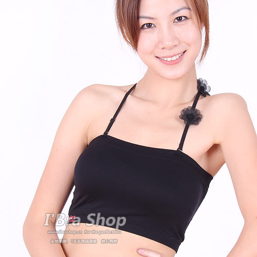 Summer perfect match halter-neck embroidered tube top sponge pad b072