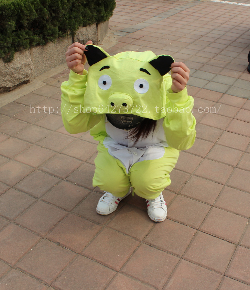 Summer sazac green pig sleepwear cartoon animal lovers one piece sleepwear lounge