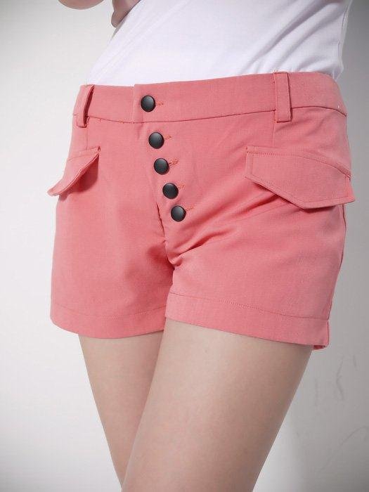 Summer Short Pants 1810K32 with Buttons Pink www. alibaba.com