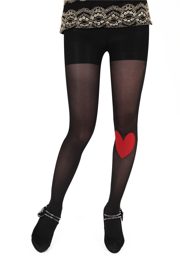 Summer Stockings anti-snagging pantyhose upscale black red love stockings black leggings