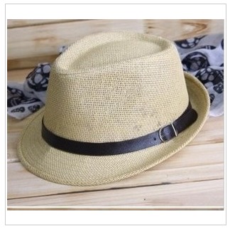 Summer straw braid small fedoras dome fashion jazz hat beach male women's sun-shading strawhat strap